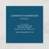 ミニマモダンリスト海ブルーシンプルプロフェッショナル スクエア名刺 (裏面)
