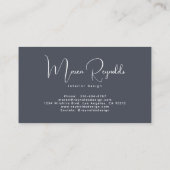 ミニマモダンリスト海軍スクリプト 名刺 (裏面)