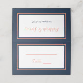ミニマモダンリスト海軍ブルーコーラル結婚ズ プレイスカード (外部開封)