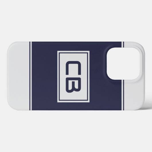 ミニマモダンリスト海軍ブルーモノグラム Case-Mate iPhoneケース (裏面 (横))