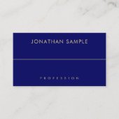 ミニマモダンリスト海軍ブルー金ゴールドテンプレートエレガント 名刺 (正面)