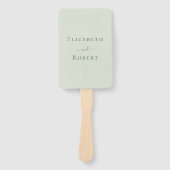 ミニマモダンリスト淡い色のセージグリーン結婚式 プログラム ハンドファン (正面)