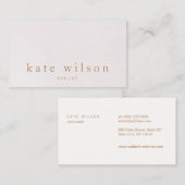 ミニマモダンリスト淡い色のピンクレザープロフェッショナル 名刺 (正面/裏面)