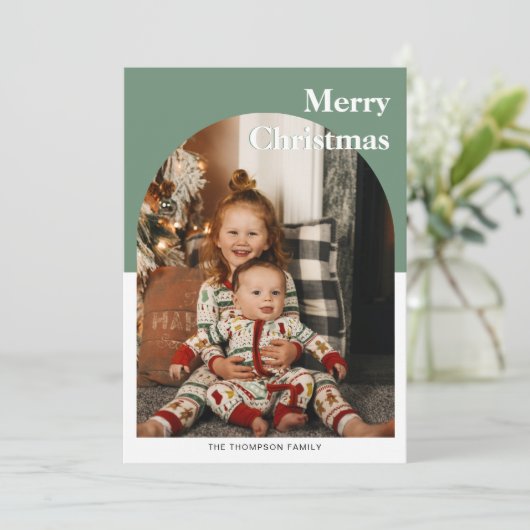 ミニマモダンリスト深いグリーンフォトアーチ シーズンカード (スタンド正面)