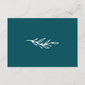 ミニマモダンリスト深いティール（緑がかった色）ウェディングRSVP エンクロージャーカード (裏面)