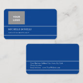 ミニマモダンリスト深いブルーカラー 名刺 (正面/裏面)