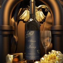 ミニマモダンリスト深いブルー&金ゴールド植物学開花