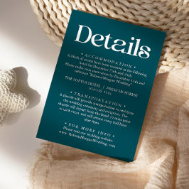 ミニマモダンリスト深い結婚ティール（緑がかった色）の詳細 エンクロージャーカード