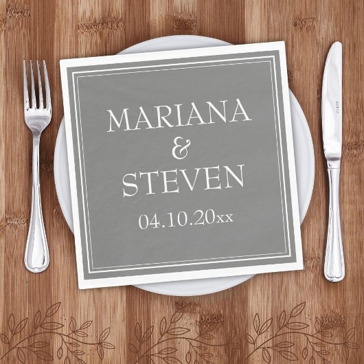 ミニマモダンリスト灰色 スタンダードランチョンナプキン