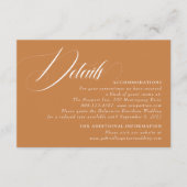 ミニマモダンリスト燃えたオレンジ結婚色の詳細 エンクロージャーカード (正面)