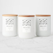 ミニマモダンリスト猫犬ペット製品白黒 フードラベル (ボトル)