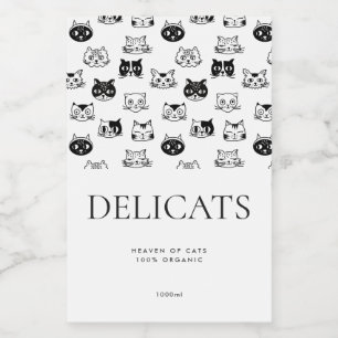 ミニマモダンリスト猫犬ペット製品白黒 フードラベル