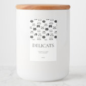 ミニマモダンリスト猫犬ペット製品白黒 フードラベル (正面)