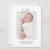 ミニマモダンリスト男の赤ちゃんフォトコラージュ誕生 案内状 (正面)