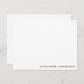 ミニマモダンリスト男子ノートカパーソナライズされたード ノートカード (正面/裏面)