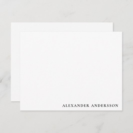 ミニマモダンリスト男子ノートカパーソナライズされたード ノートカード (正面/裏面)