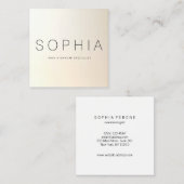 ミニマモダンリスト発光アイボリークリームスクエア スクエア名刺 (正面/裏面)