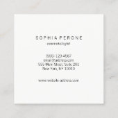 ミニマモダンリスト発光アイボリークリームスクエア スクエア名刺 (裏面)