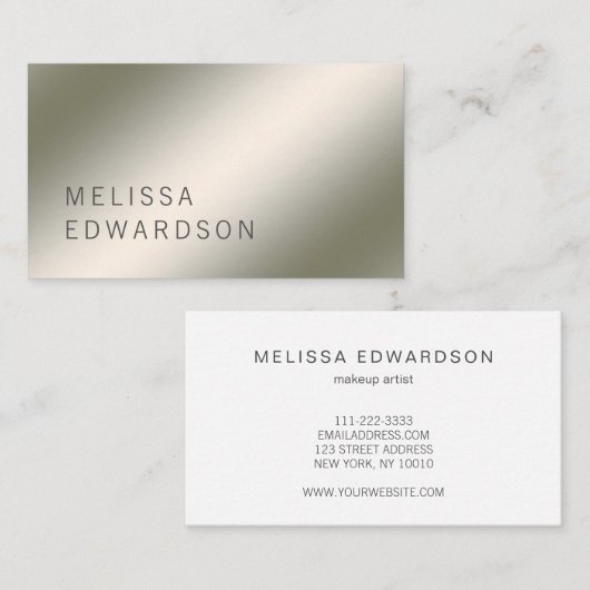 ミニマモダンリスト発光銀プロフェッショナル 名刺 (正面/裏面)