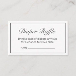 ミニマモダンリスト白おむつラッフル エンクロージャーカード