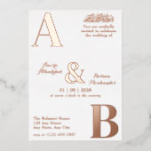 ミニマモダンリスト白イスラム結婚教徒 箔招待状 (正面)