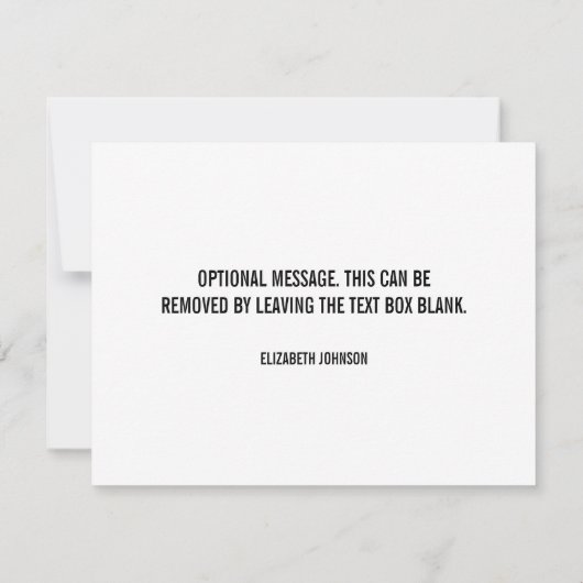 ミニマモダンリスト白サンキューカード サンキューカード (裏面)