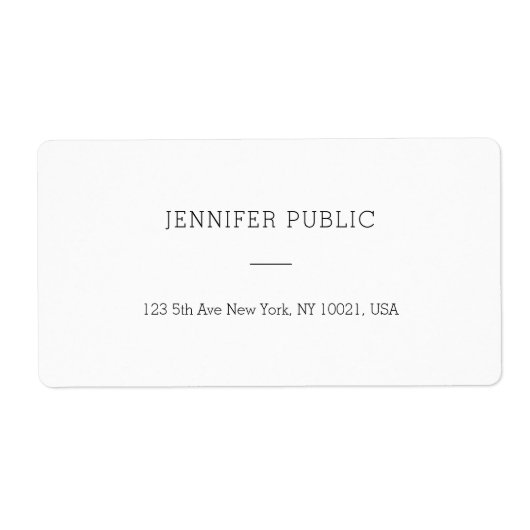 ミニマモダンリスト白シンプルテンプレート出荷 ラベル (正面)