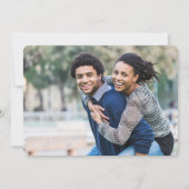 ミニマモダンリスト白シンプル写真結婚の セーブザデート (裏面)