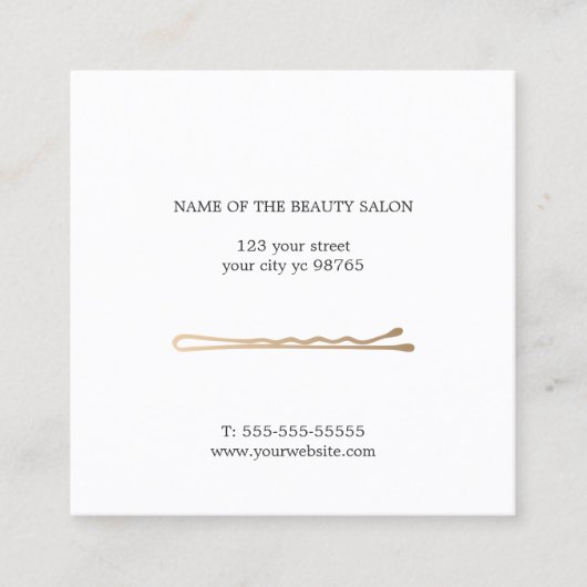 ミニマモダンリスト白フェイク金ゴールドアポイントメントカード 予約カード (正面)