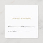 ミニマモダンリスト白フェイク金ゴールドアポイントメントカード 予約カード (裏面)