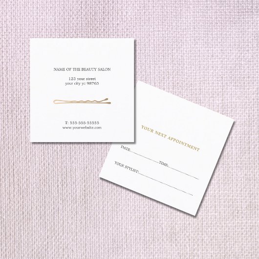 ミニマモダンリスト白フェイク金ゴールドアポイントメントカード 予約カード