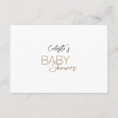 ミニマモダンリスト白ベビーシャワーベビー本 エンクロージャーカード (裏面)