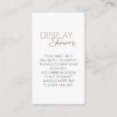 ミニマモダンリスト白ベビーシャワー表示シャワー エンクロージャーカード (正面)