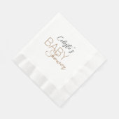 ミニマモダンリスト白ベビーシャワー 縁ありランチョンナプキン (角)