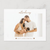 ミニマモダンリスト白写真誕生のお知らせ 案内ポストカード (正面)