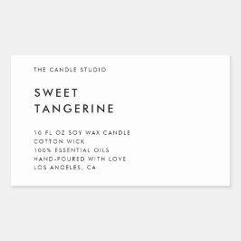 ミニマモダンリスト白包装用キャンドル化粧料 長方形シール
