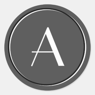 ミニマモダンリスト白文字モノグラム ラウンドシール