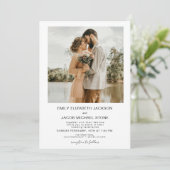 ミニマモダンリスト白結婚人写真4 招待状 (スタンド正面)