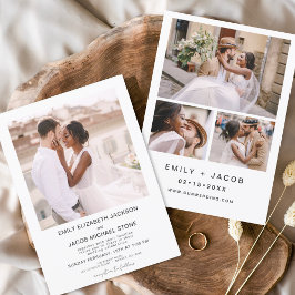 ミニマモダンリスト白結婚人写真4 招待状