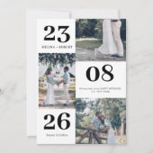 ミニマモダンリスト白結婚写真 招待状 (正面)