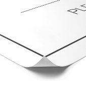 ミニマモダンリスト白結婚黒のサイン ポスター (角)