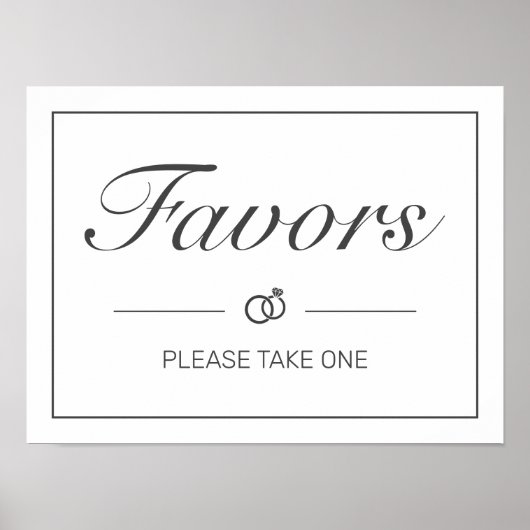 ミニマモダンリスト白結婚黒のサイン ポスター (正面)