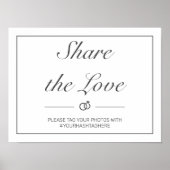 ミニマモダンリスト白結婚黒のサイン ポスター (正面)