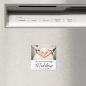 ミニマモダンリスト白結婚黒の写真 マグネット (インサイチュ (食洗機))