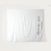 ミニマモダンリスト白誕生日写真の背景 タペストリー (正面(横))