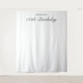 ミニマモダンリスト白誕生日写真の背景 タペストリー (正面)