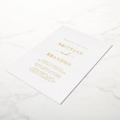 ミニマモダンリスト白金ゴールド結婚ズ 箔招待状 (回転した状態)