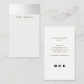 ミニマモダンリスト白銀グラデーションストライプ 名刺 (正面/裏面)