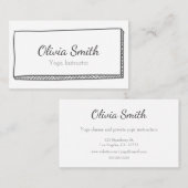 ミニマモダンリスト白黒のドードル 名刺 (正面/裏面)