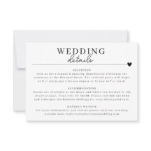 ミニマモダンリスト白黒の結婚詳細カード